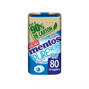 新鲜薄荷绿茶口香糖 80 粒无糖加糖杏仁 - MENTOS