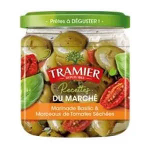 Olives Marinade Basilic Et Tomates Séchées 150g -tramier
