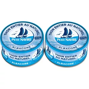Toàn bộ cá ngừ tự nhiên albacore, 190g - PETIT NAVIRE