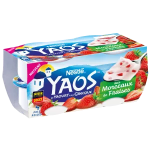 Yaourt à la grecque avec morceaux de fraises 4x125g - NESTLÉ