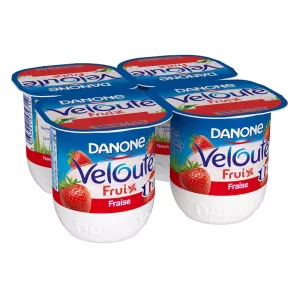 Strawberry Stirred Fruit Yogurt 4x125g - Danone Veloute Fruix
