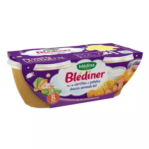 Pots carottes/patates douces/ semoule dès 8mois 2x200g - BLEDINA