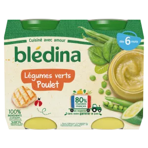 Petit pot bébé dès 6 mois légumes verts poulet 2x20g - BLEDINA