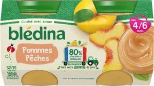 Compote bébé dès 4-6 mois pommes pêches 4x130g - BLEDINA