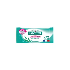 Lingette Désinfectantes Eucalyptus Multi-Usage x72 - SANYTOL