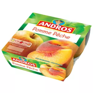 Compote pomme pêche 4x100g - ANDROS