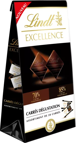 Excellence Squares Zwart 70% en Zwart 85% Squares Proefzakje 154g - LINDT