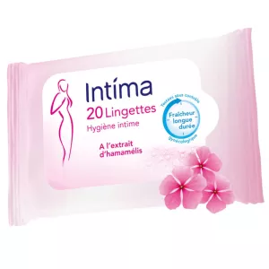 Lingettes intimes à l'extrait d'hamamélis x20 -INTIMA