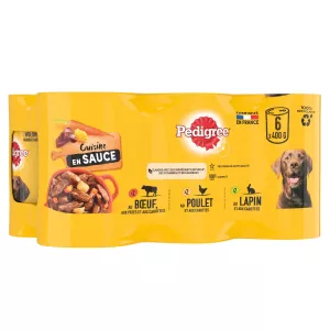成犬用パテ ビーフ、チキン、ウサギ入り 6x400g - Pedigree
