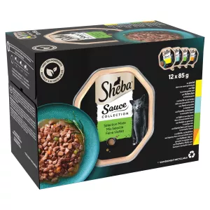 Pâté pour chat Adulte en sauce sélection mixte 12x85g - SHEBA