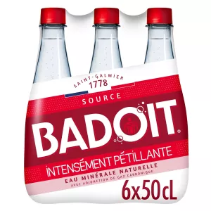 Eau gazeuse minérale intensément pétillante 6x50cl - BADOIT ROUGE