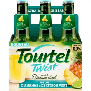 Bière Sans Alcool Aromatisée au jus d'Ananas et de Citron Vert 0,0% 6x27,5cl - TOURTEL TWIST