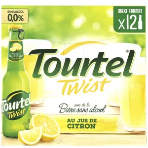 Bière au Jus de Citron Sans Alcool,12x27,5 cl - TOURTEL