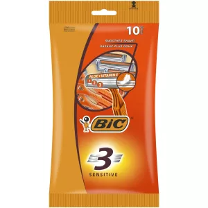 Rasoir Jetable Plus Doux 3 Lames Sensitive Homme x10 -  BIC