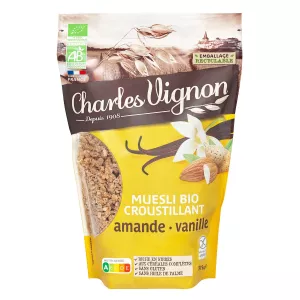 Céréales muesli croustillant amande vanille sans gluten Bio 375g - CHARLES VIGNON