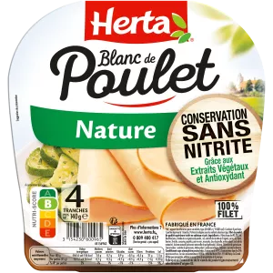Blanc De Poulet Nature Conservation Sans Nitrite, 140g - HERTA