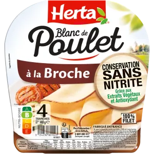 Blanc de Poulet à la Broche Conservation Sans Nitrite, 140g - HERTA