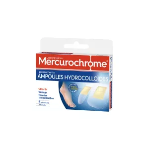 Pansements hydrocolloïdes ampoules x6 - MERCUROCHROME