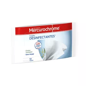 مناديل مطهرة تقضي على البكتيريا والفطريات والفيروسات برائحة الكافور بدون شطف - ميركوروكروم