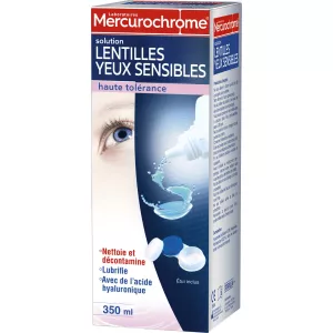 Solution lentilles yeux sensibles 350ml - MERCUROCHROME
