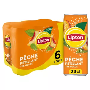Bebida de té con sabor a esclavo espumoso 6x33cl Peach Fishing - Lipton