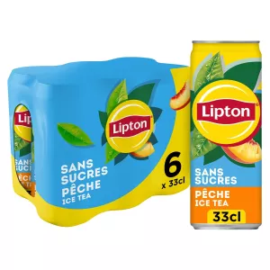 Bebida de té con sabor social sin azúcar 6x33cl azúcares - Lipton