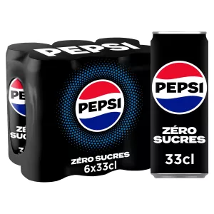 Soda au cola sans sucres 6x33cl - PEPSI