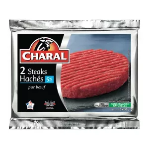 Steaks zilizopigwa, 5%M.G 2x130g - CHARAL