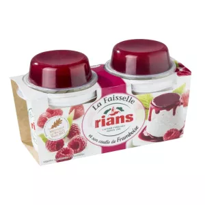 Yaourt La Faisselle coulis de Framboise 6% 2x100g + 2x20g - RIANS