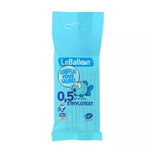 Ethylotest Chimique Jetable Nf 0,5g Sans Chrome - Le Ballon