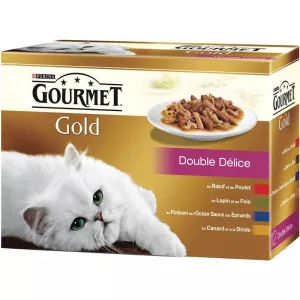 डबल डेलिस बिल्ली का खाना 12x85 ग्राम - PURINA GOURMET