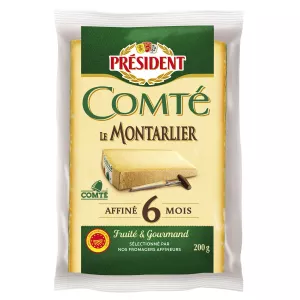 Comté Aop Le Montarlier Imesafishwa kwa Miezi 6 200g - PRÉSIDENT