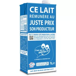 Lait demi-écrémé stérilisé UHT 6x1L - C'EST QUI LE PATRON