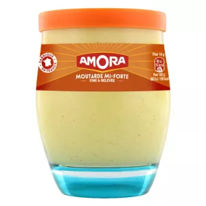 Moutarde mi-forte fine & relevée en verrine 230g - AMORA