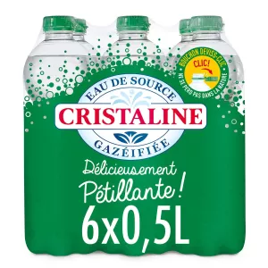 Eau de source pétillante 6x50cl - CRISTALINE