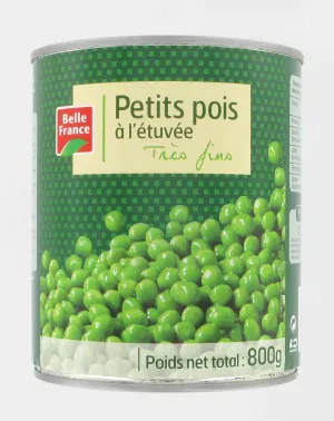 Petit Pois à L'étuvée Très Fins 800g - BELLE FRANCE