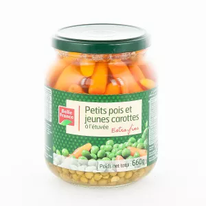 Petits Pois Carotte Extra Fins 660g - BELLE FRANCE