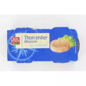 Thon Entier Albacore Au Naturel 2x80g - BELLE FRANCE
