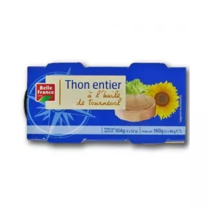 Thon Entier à L'huile De Tournesol 2x80g - BELLE FRANCE