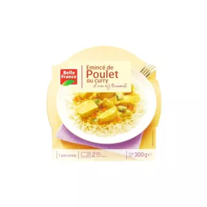 Sliced ​​chicken with curry & rice 300g - BELLE FRANCE