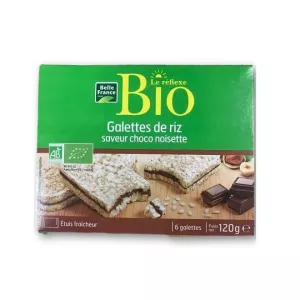 Chocolade Hazelnoot Rijstwafels X6 Le Réflex Bio 120g - BELLE FRANCE
