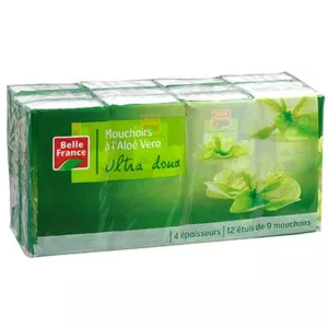 Mouchoir à L Aloe Vera Extra Doux X 12 étuis - BELLE FRANCE