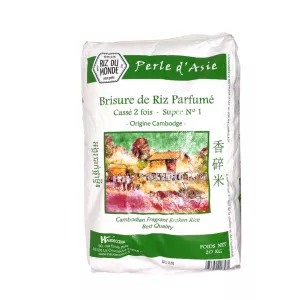 Brisure De Riz Parfumé Cambodge Super N°1 Cassé 2 Fois 20kg - RIZ DU MONDE