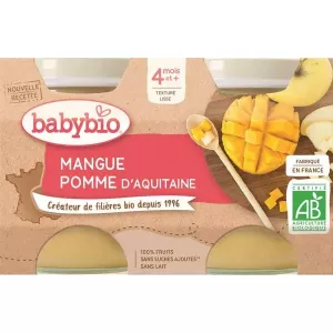 Babycompotes Vanaf 4 Maanden Appel Mango Zonder Toegevoegde Suikers Bio 2x130g - Babybio