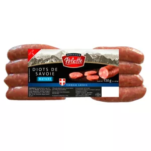 Saucisse à Cuire Lots de 2 Diots de Savoie Natures, x4, 720g - BELL