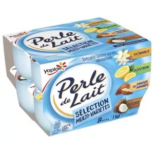 Yaourt brassé vanille citron coco amande PERLE DE LAIT 8x125g - YOPLAIT