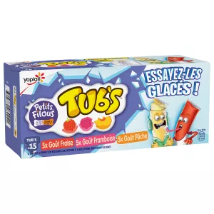 Yaourt enfant à boire tubs aromatisé fraise framboise pêche 15x37g - YOPLAIT