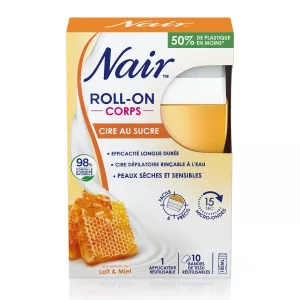 Ontharingswas Roll-on wax met suiker, melk en honing 100 ml + 10 strips - NAIR