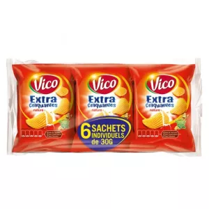 Batatas Fritas Extra Crocantes Simples, 6x30g - VICO