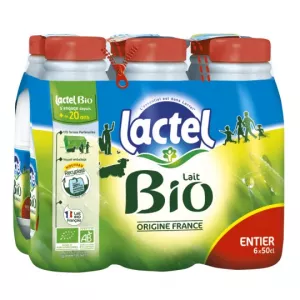 6x50cl Lait Entier Lactel Bio